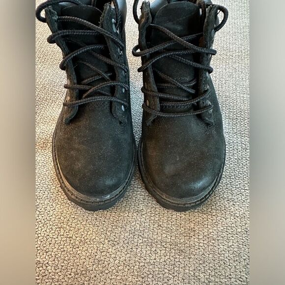 Timberland Kids Leather Waterproof Black Boots Size 6c - Picture 8 of 8
